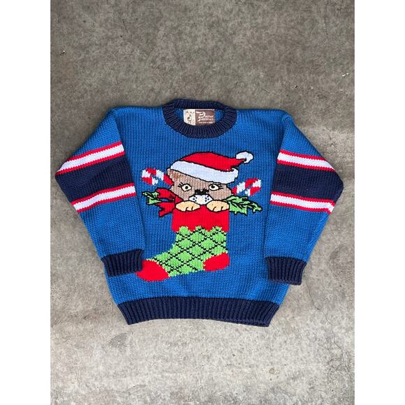 Peruvian Fashions Children's Alpaca Wool Hand Knitted Sweater Christmas Size 6